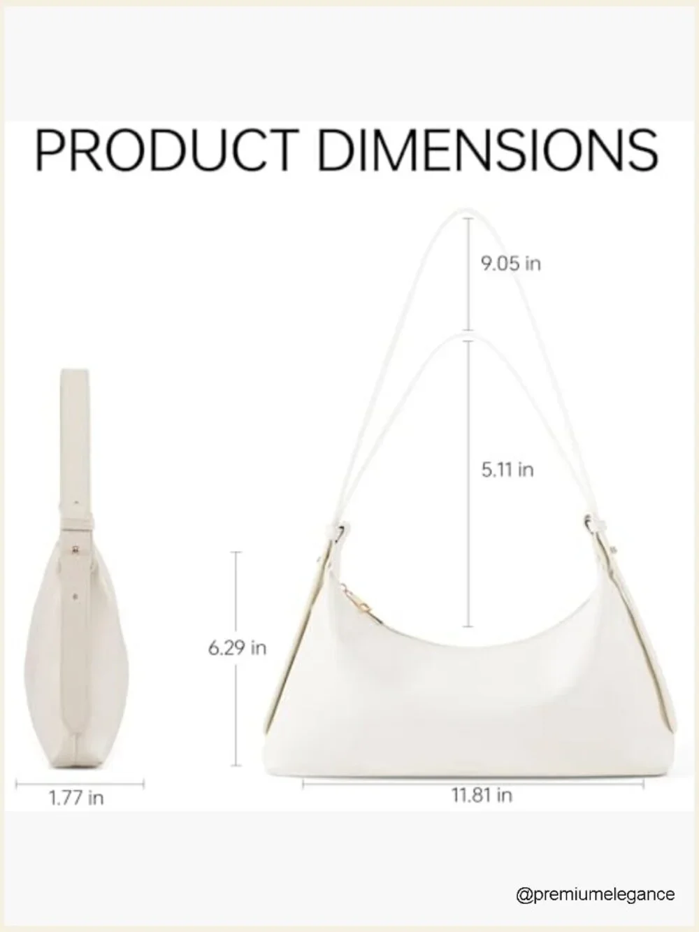 Medium Crescent Hobo Bag Vegan Leather Shoulder Purse Crossbody Trendy